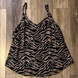 Black and Tan zebra Camisole Top torrid size 2